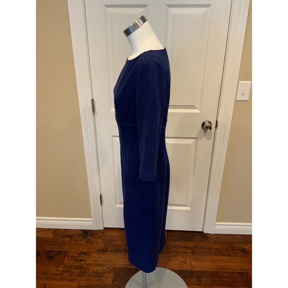 Michael Kors Collection Navy Blue Wool Crepe Dress, Size 10 NWT $1,995 - Picture 4 of 6